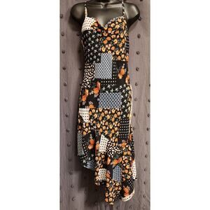 SO Midi Dress Juniors Small Multi Ditsy Floral Patchwork Boho Cottagecore Summer